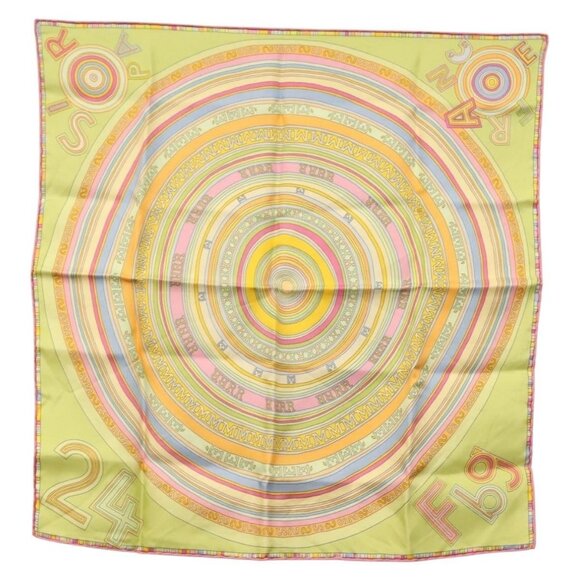 HERMES Carre 40 Scarf ""FRANCE PARIS 24 FBG"" Silk Green Auth 134912M - Picture 1 of 8